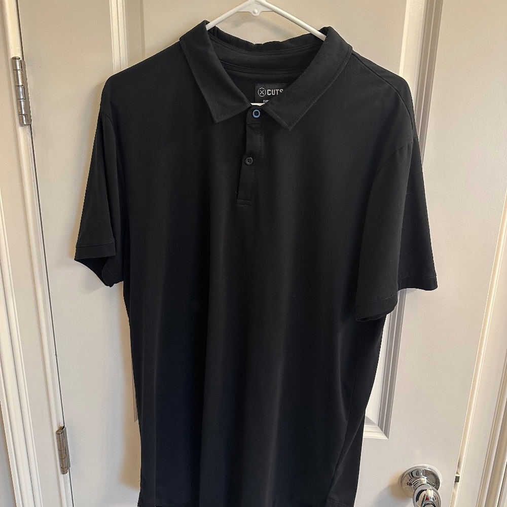 Cuts Clothing Curve Hem AO Polo Shirt, Size XXL, in Black